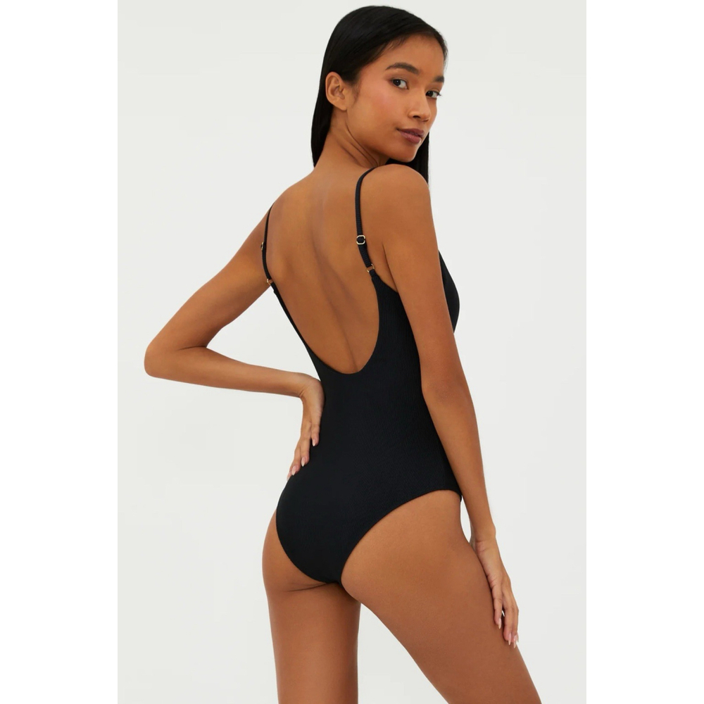 Beach Riot Black Ribbed Tank Moderate Coverage NWOT Small - Picture 2 of 10